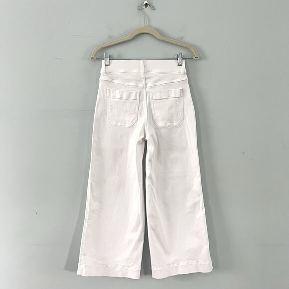 SPANX Spanxshape EveryWear Cropped Wide Leg Patch Pocket White Jeans - Picture 4 of 7